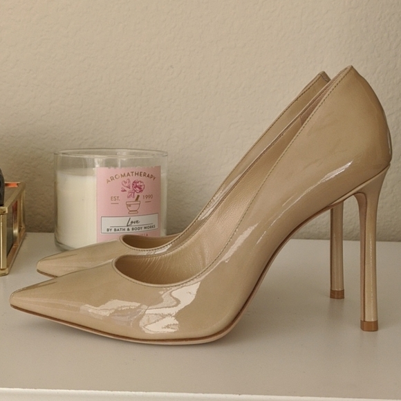 Jimmy Choo Shoes - Jimmy Choo nude patent pumps